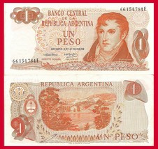 Argentina P293. 1 Peso, Gen. Belgrano / Llao-Llao, Bariloche mountain resort UNC - £2.66 GBP