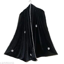 Black Velvet Silver Embroidered Dupatta For Women Traditional Indian Girls Wear - £22.06 GBP