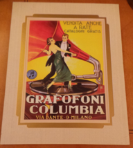 Grafofoni Columbia Italian Print Dancers on Record Player Double Matted c1920 NF - £74.53 GBP