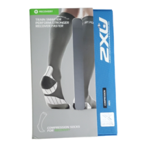 2XU Men Lightweight Recovery Compression Socks Titanium / Black / White ... - £35.61 GBP