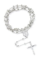 Me Plus 6mm CCB Beads Alloy Crucifix Cross Pendant Rosary 20 - $55.14