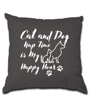 cat and dog nap time is my happy Pillow (Cover and Pillow Included) - £16.96 GBP+