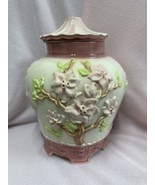 Vintage 15” Tall Pagoda Ginger Jar w/Lid - Ceramic - Flowers - 12” Diameter - £42.71 GBP