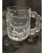Vintage Luminarc Snowman Snowflake Glass Mugs Set of 4 Embossed Christma... - $61.47 CAD