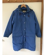 Vtg 80s LL Bean Wool Lined Blue Nylon Cotton Zip Up Winter Coat Hood S 4... - £63.38 GBP