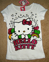 Hello Kitty Girls T-Shirt White Size 4 - £6.92 GBP