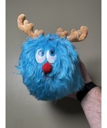 Clawee Red Nosed Reindeer Blue Plush Stuffed Ball Toy Plushy - €11,05 EUR