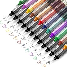 Riancy Colored Pens For Note Taking Fine Point Smooth, 12Black+12Multicolor - $29.92