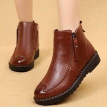 Fashion Mother Comfort Winter Shoes Female Genuine Leather Ankle Boots Women War - £55.03 GBP