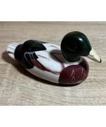 Vintage Ceramic Mallard Duck 3” Decor Decoy Porcelain Figure Display Pai... - $179.65 MXN