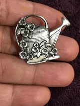 Vintage Jewelry Signed Birds &amp; Blooms Watering Can Brooch Pin Rhinestone Lot I - £10.16 GBP