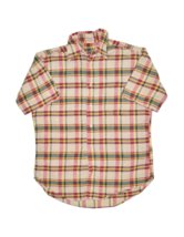 Vintage Madras Shirt Mens M Plaid Short Sleeve Woven Cotton Single Needl... - £23.00 GBP