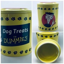 Dog Treats For Dummies Ceramic Canister Yellow Pets Treat Jar - £31.60 GBP