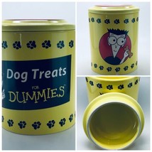 Dog Treats For Dummies Ceramic Canister Yellow Pets Treat Jar - £31.37 GBP