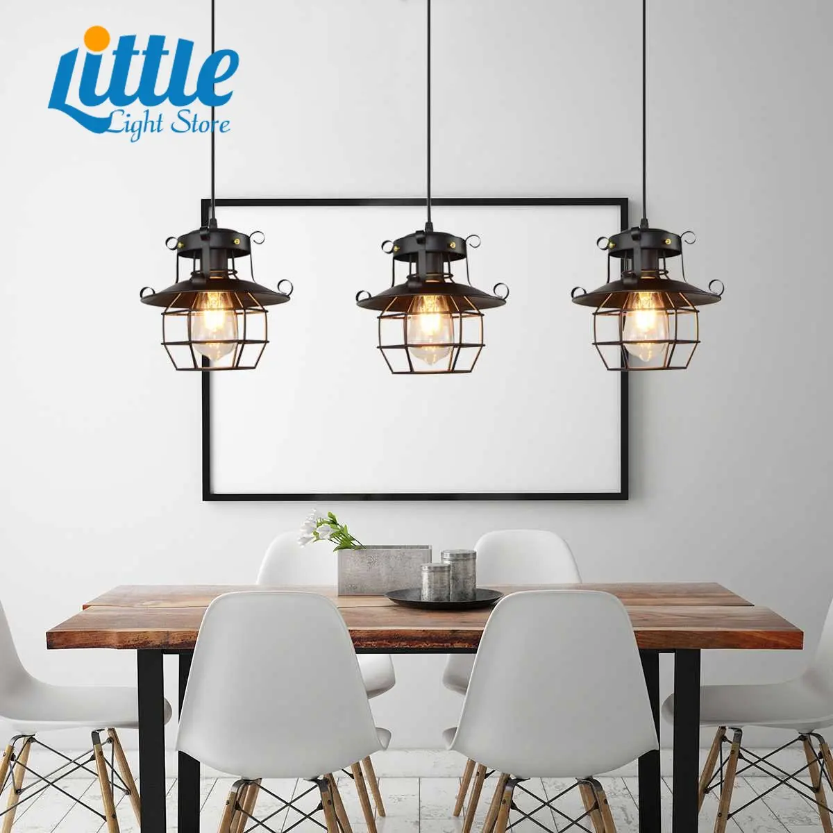 Vintage Industrial Style Chandelier Coffee Shop Restaurant Bar Clothing Shop Cre - £190.80 GBP