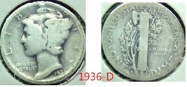 Mercury Dime 1936-D G - $4.00