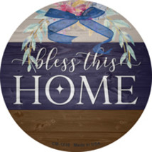 Bless This Home Bow Wreath Novelty Circle Coaster Set of 4 - £15.62 GBP
