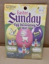 Easter Sunday Egg Decorating Kit With Dyes &amp; Stickers &amp; Stands NIB 261U - $3.49