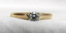 Fabrikant 10k Yellow Gold Solitaire Diamond Engagement Ring Sz 7 Traditi... - $247.49