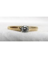 Fabrikant 10k Yellow Gold Solitaire Diamond Engagement Ring Sz 7 Traditi... - $247.49