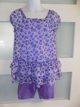 George Purple Heart Print Shirt W/Purple Shorts 2 PC Set Size 4T Girls NEW - $16.02