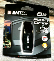 NEW SEALED PORTABLE MEMORY STORAGE EMTEC 8 GB GO SEE THRU 2.0 USB FLASH ... - £8.40 GBP