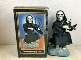 Grim Reaper Playing Violin Gemmy W/Halloween Sounds &amp; Lights - $44.55