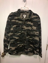 Forever 21 Premium Denim Camo Jean Jacket Like Shirt Womens SZ Large w/ ... - £12.36 GBP