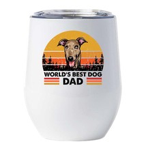 World&#39;s Best Greyhound Dog Dad Wine Tumbler 12oz Cup Gift For Dog Pet Lover - £18.16 GBP