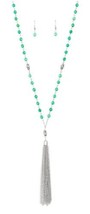 Tassel Takeover Green Necklace Paparazzi New - $4.95