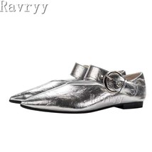 Toe flat sole single shoes women s 2023 spring new gold silver patent leather versatile thumb200