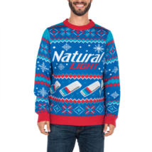 Natural Light Beer Ugly Christmas Sweater Multi-color - £54.38 GBP