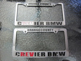 2X Orange County Crevier BMW Metal Dealer License Plate Frame - £22.75 GBP