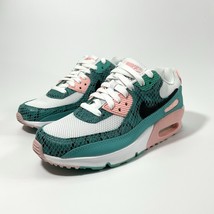 Nike Air Max 90 Coral &amp; Teal Snakeskin Sneakers Youth Size 4.5Y DR8926-3... - $1,088.71 MXN