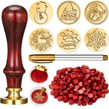 208 Pieces Christmas Wax Seal Stamp Kit, Include 6 Pieces Wax Stamp Brass Heads  - £24.20 GBP