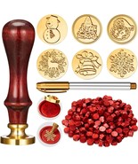 208 Pieces Christmas Wax Seal Stamp Kit, Include 6 Pieces Wax Stamp Bras... - £25.17 GBP