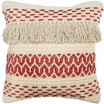 Ojai Red Cotton Bohemian Throw Pillow 20x20 Square Complete with Pillow ... - $54.95