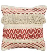 Ojai Red Cotton Bohemian Throw Pillow 20x20 Square Complete with Pillow ... - $76.71 CAD
