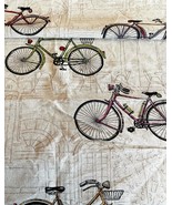 Vintage Fabric Retro Bikes Transportation Piece 25 x 27 Inch - $27.22 CAD