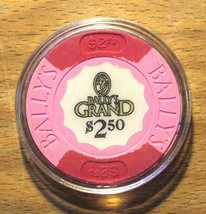(1) $2.50 BALLY&#39;S Grand Casino Chip - Atlantic City, New Jersey - £13.33 GBP