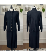 Vintage 80s St. John Santana Knit Black 2pc Skirt Suit 8 - $374.60 CAD