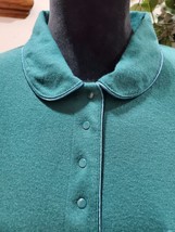 Charter Club Women&#39;s Green Polyester Collared Long Sleeve Pullover Sweat... - $28.00