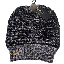 Laundry by Shelli Segal Knit Hat Beanie Speckled Grey Black Unisex OSFM ... - £16.65 GBP