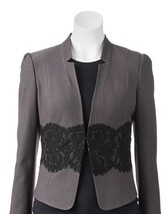 Elle Gray Blazer Black Lace Size: 6 (Small) New Ship Free Workwear Jacket Career - £103.11 GBP