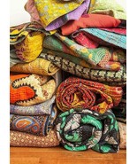 Vintage Kantha Quilt Reversible Throw Gudri Wholesale Handmade Indian Lo... - £126.57 GBP