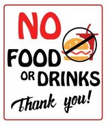 Picniva 2Pack 5&quot; No Food or Drink, Thank You! 2 Taxi Notice/Warning/Remi... - £4.69 GBP