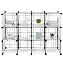 12 Cube Wire Cube Storage Organizer Metal Shelf Rack For Living Room Kit... - £53.96 GBP