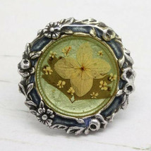 Beautiful Pierre Bex Vintage Art Deco French Enamel Flower BROOCH Pin Jewellery - £34.30 GBP