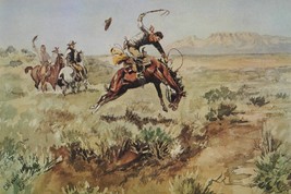 Bronco Busting by Charles Marion Russell Western Giclee Art Print + Ships Free - £31.06 GBP+