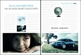 2007 Toyota Camry Hybrid Sedan Vintage Print Ad Little Girl Globe Wall Art - $10.97